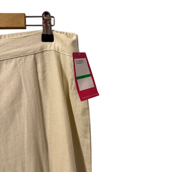 Vince Camuto Ivory Linen Blend Wide Leg Pants Size L  pants. NWT - Picture 7 of 12